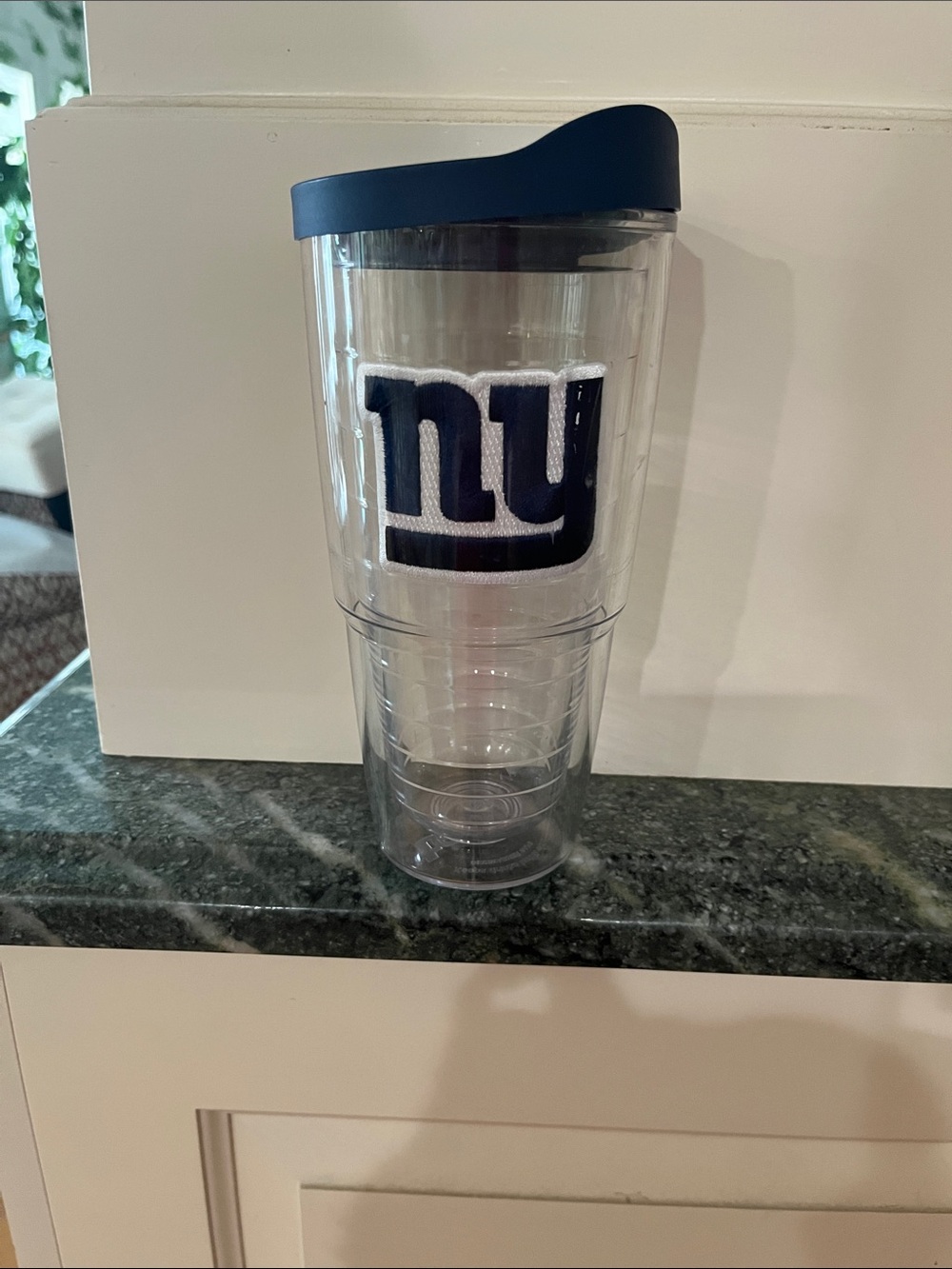 tervis Clear Travel Tumbler with Navy Lid and NY Logo